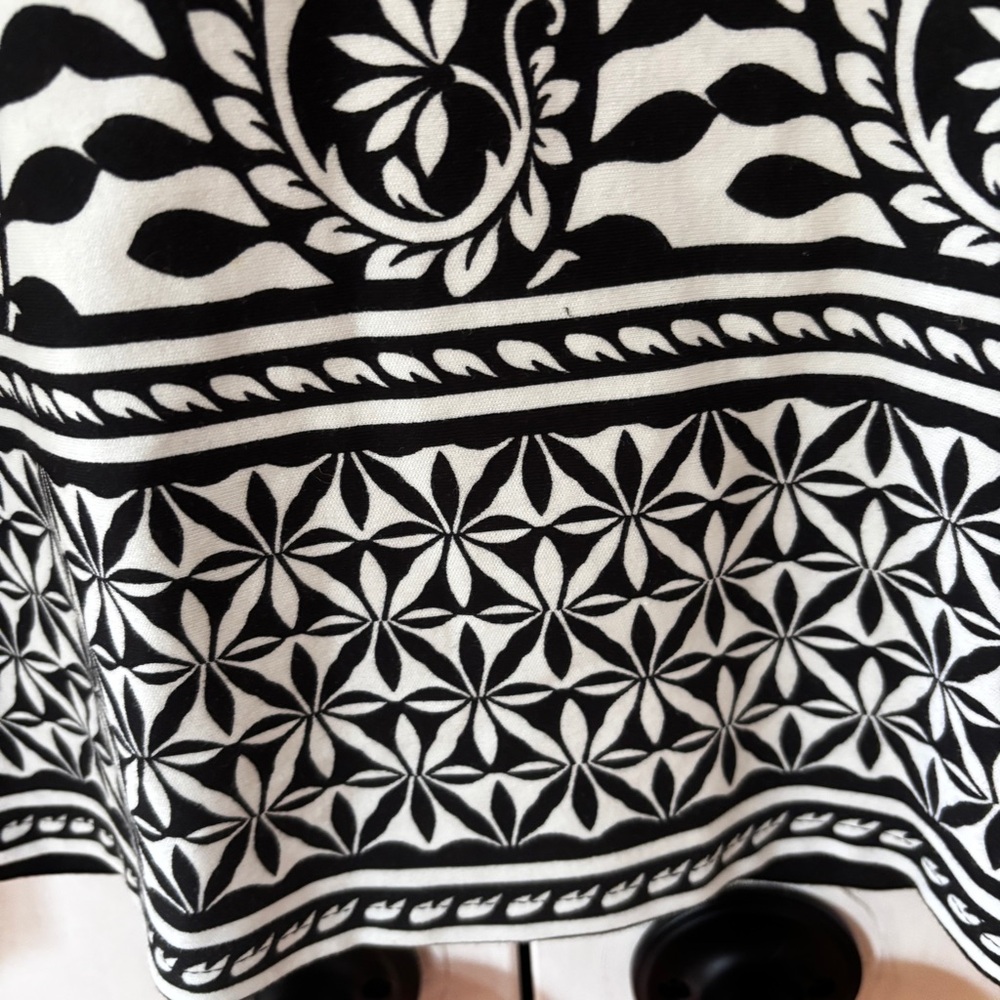 Talbots Monochromatic Elegant Black White Paisley Patterned Dress Size Medium - Picture 5 of 12